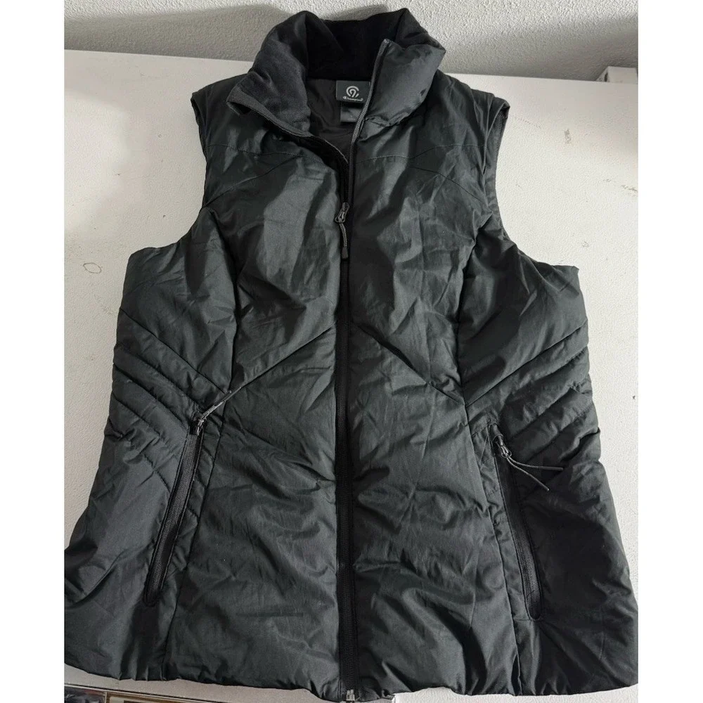 Champion‎ Women's Puffer Vest Polyester Black Body Warmer Size Large